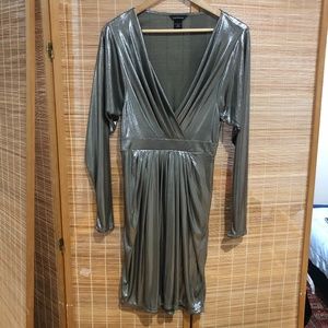 🚨 Metallic Draped Dress 🚨